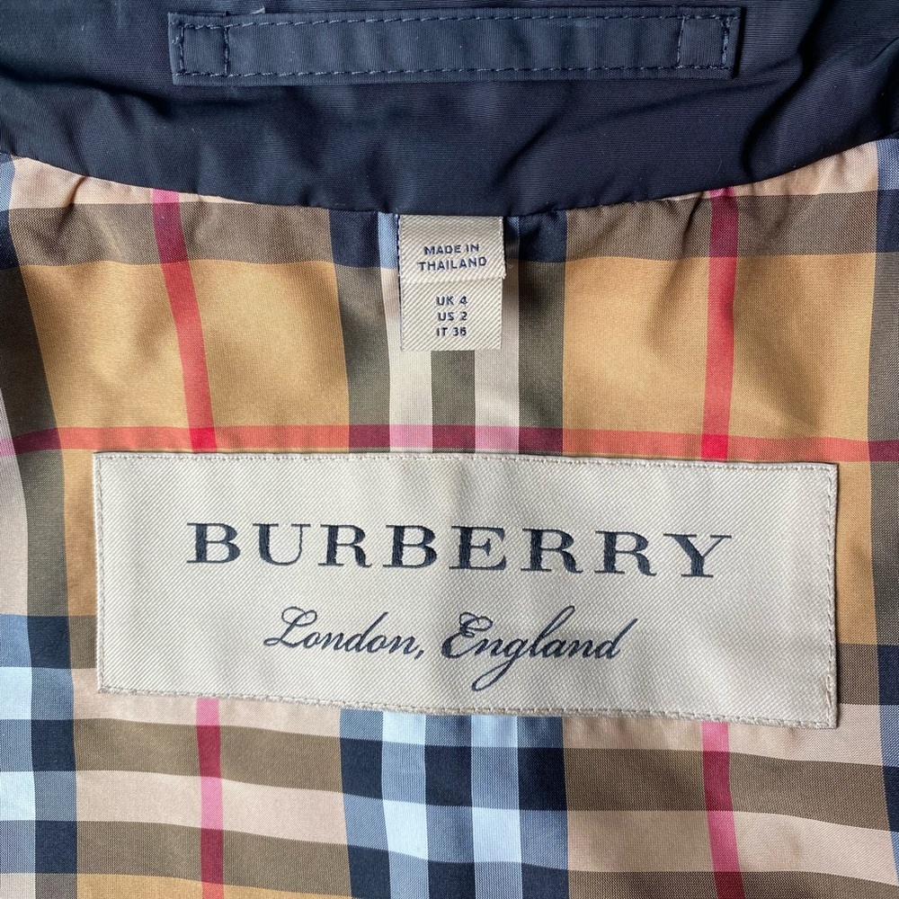 Detachable Hood Taffeta Kensington Burberry Trench Coat - Picture 4 of 8